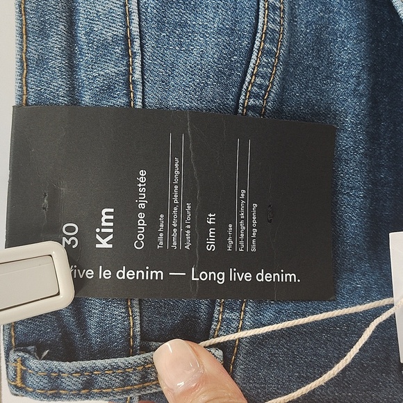 Frank & Oak The Kim Comfort Stretch Jean Size 30 Denim Blue Jeans High Rise - Picture 6 of 7